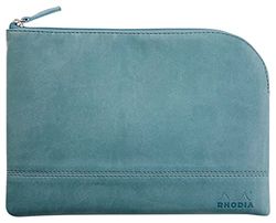 Rhodia 116635C - Rhodiarama pochette zippé en simili cuir italien - taille M (16x22 cm) EAU