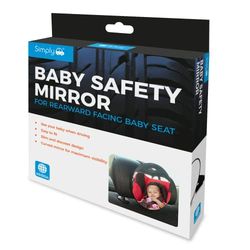 Simply BSM02 Adjustable Baby/Child Safety Car Mirror, 165 x 165 mm, for Forward Facing Child Seat, Increase Visibility, Universal Easy To Fit & Remove