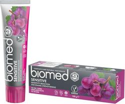 BIOMED Sensitive dentifrice régénérant et cicatrisant pour dents sensibles - dentifrice apaisant sans fluor et 98% naturel - goût menthe légère - sachet de 100g