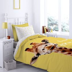 Catherine Lansfield Giraffe Parure de lit 140 x 220 + 60 x 70 cm
