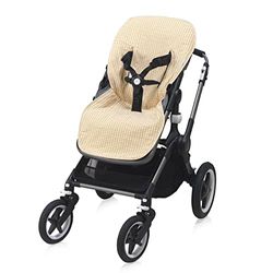 Cambrass - Colchoneta silla de paseo reversible - Funda reversible para carrito - Picnic Ocre 42x98x1 cm