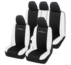 Auto Accessori Lupex Housse de siège Auto Universelle modèle Racing, Housse de Protection pour sièges Avant et arrière, en Polycoton (Noir - Blanc)