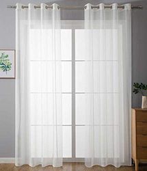 Gardinenbox 20332-cn2 Lot de 2 Rideaux à œillets Transparent Uni 100% Polyester Blanc 175 x 140 cm