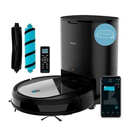 Cecotec Robot Aspirador y Friegasuelos con Base de Autovaciado Conga 2290 Ultra Home T. Tecnología Gyro, Incluye Base de Autovaciado, App Control, 2 Cepillos, 2100 Pa, 160 min Autonomía