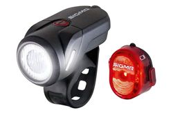 Sigma Aura 35 e Nugget II | Conjunto de luzes anti-salpicos para bicicleta | luzes dianteiras e traseiras recarregáveis