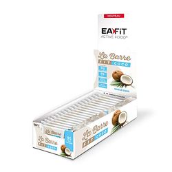 EAFIT LA BARRE FIT - Noix de coco - 28 g - 33% de protéines - 98 Kcal par barre - Riche en protéines - Faible teneur en sucres - Riche en fibres - Présentoir de 32 barres