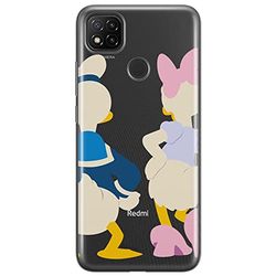 ERT GROUP mobiltelefonfodral för Xiaomi REDMI 9C originalt och officiellt licensierat Disney mönster Donald & Daisy 001 optimalt anpassad till formen på mobiltelefonen, gedeeltelijk transparant