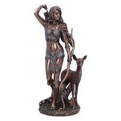 Nemesis Now Artemis figurka greckiej polowania, 25 cm, żywica, brąz, ozdoba, ozdoba z mitologii greckiej, odlewana żywica z brązu, polerowane wykończenie
