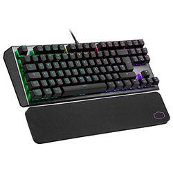 Cooler Master CK530 V2 Tenkeyless Mechanical Gaming Keyboard - per-Key RGB Backlighting, On-The-Fly Controls, Aluminium Top Plate and Wrist Rest Included - UK Layout/Red Switches