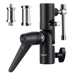 TARION H-Shape giratoria inclinable Metal Paraguas Softbox Soporte Flash Adaptador 180 ° Ajustable para 1/4 "3/8" lámpara trípode de Montaje de pie (Shoeholder3)