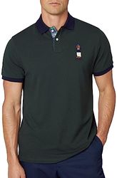 Hackett London Harry poloshirt voor heren, Groen (Donkergroen), 3XL