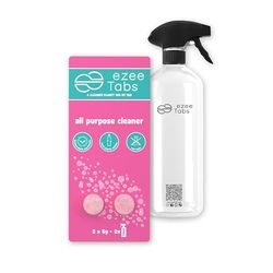 EzeeTabs Limpiador Multiusos - Pastillas Limpiadoras con Aroma Floral para una Limpieza sin Microplásticos, Biodegradable y Vegana - 2 x 750ml de Limpiador Multiusos