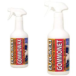 EUROMECI EGW7S, Cera Cremosa per Gommoni Nautica, Bianco, 750 ml & Gommonet, Detergente per Gommoni, 750 ml