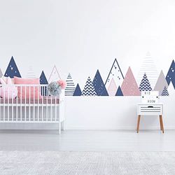 Muurstickers voor kinderen, decoratie babykamer, enorme muursticker voor kinderen, Scandinavische bergen, Arika, 40 x 65 cm
