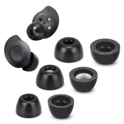 Memory Foam Tips for Samsung Galaxy Buds FE, No Silicone Eartips Pain, Anti-Slip Replacement Ear Tips, Fit in The Charging Case, Reducing Noise Earbuds, 3 Pairs (Assorted Sizes S/M/L, Black)
