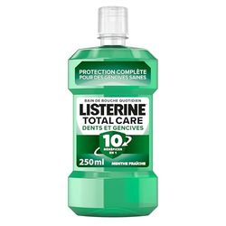 Listerine - Bain de Bouche Total Care Dents et Gencives (bouteille de 250 ml) – Soin bucco-dentaire protection émail 10 bénéfices en 1 – Bain de bouche pour une haleine fraîche durable