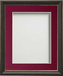 Frame Company Darcy Black Picture Photo Frames with Plum Mount, 12x10 for 10x8 *Choice of Colours* Fitted with Real Glass