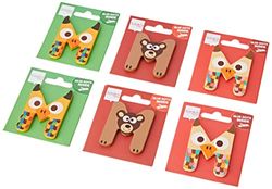 Scratch Lettre M 6 cm décoration Bois Multicolore, 9 x 8 cm