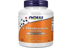 Now Foods, L-metionina, 500 mg, 100 cápsulas, aminoácido, vitamina B6