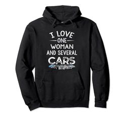 Amo a una mujer y varios coches Amor coche clásico Sudadera con Capucha