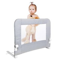 Interbaby Veiligheidshek voor kinderen, inklapbaar, 90 cm, bedhekje voor kinderen tussen 18 maanden en 5 jaar, eenvoudige installatie, veilig, compatibel met uittrekbare bedden, ster