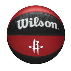 Wilson Pallone da Basket NBA TEAM TRIBUTE BSKT, Utilizzo Outdoor, Gomma, Misura 7, Rosso/Nero (Houston Rockets)