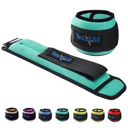 Yes4All Pols- en enkelgewichten voor dames, paar 0,45-4,5 kg, verstelbare riem voor wandelen, joggen, pilates, gym, fitness, workout (1,13 kg x 2, groen)