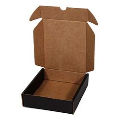 Only Boxes, Caja De Cartón Negra para Envío Postal, Caja Automontable ideal para Regalo, Caja de Cartón Resistente, Talla S, 13x16x4 cm, 20 unidades