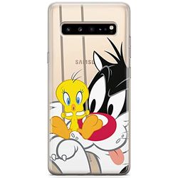 ERT GROUP Custodia per Samsung S10 5G originale e ufficiale Looney Tunes modello Looney Tunes 002 perfettamente adattata alla forma del telefono cellulare, parzialmente trasparente