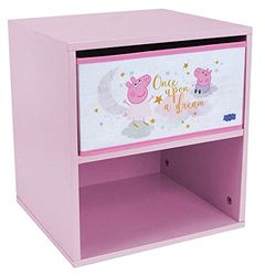 FUN HOUSE Enfant 713497 Peppa Pig Chevet/Table de Nuit avec tiroir H.36 X L. 33 X P. 30 CM, Blanc