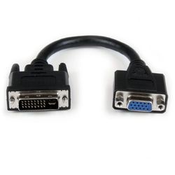 StarTech.com Adaptador Conversor de 20cm para Monitor de Ordenador DVI-I a VGA - DVI-I Macho - HD15 Hembra - Cable Convertidor Negro
