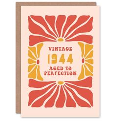 Artery8 Vintage Retro For Her Flower 60s Born 1944 Aged 81 Years Old 81st Birthday Card Mum Gran Wife