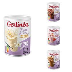 Gerlinéa Assortiment Milkshakes Minceur riche en protéines, 60 repas faible en calories