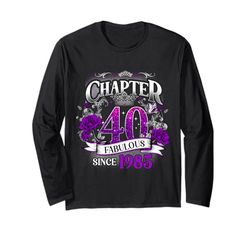 Womens Chapter 40 Fabulous Since 1985 40th Birthday Queen Maglia a Manica