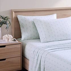 Tommy Bahama – King lakan, bomull percale sängklädesset, krispigt och coolt, snyggt bäddset (kaw palms blå, kung)