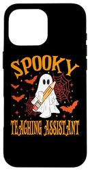 Spooky Teaching Assistant Ghost Funny Halloween School Case for iPhone 16 Pro Max