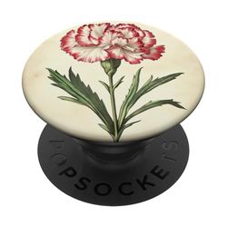 Clavel Floral Vintage Ilustración Científica Flor PopSockets PopGrip Adhesivo