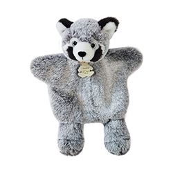Histoire d'Ours - Doudou - Puppetta con panda rossa, 25 cm, colore: grigio - regalo per nascita - Sweety Mousse Marionette - Fedeli Compagni - HO3084