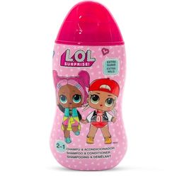 LOL Surprise 2-in-1 Shampoo & Conditioner for Adults & Kids 6+, Hydrates, Detangles, and Reduces Frizz, Extra-Mild Formula, pH-Balanced, Mild Fragrance, Suitable for All Hair Types, 400ml