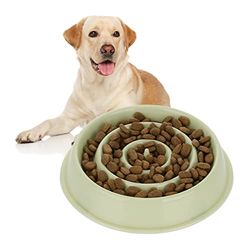 Relaxdays Ciotola Anti-Ingozzamento per Cani, 400 ml, Lenta Assunzione del Cibo, Adatta alla Lavastoviglie, Verde