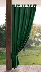Eurofirany Garden utomhusgardiner med ögla – 1 st. Avtagbara slingor, solskydd insynsskydd vindtäta vattentäta gardiner för paviljong terrass pergola, 155 x 220 cm, mörkgrön