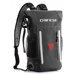 DAINESE - Sac à dos Explorer WP, PVC imperméable, avec dos respirant, bretelles réglables et poches résistantes à l'eau, détails réfléchissants, extérieur et moto, 15 L, Noir