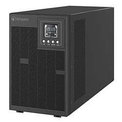 Atlantis A03-OP3002P PRO UPS OnLine Avbrottsfri strömförsörjningsserver Dubbelkonvertering Pure Sine Wave 3000VA 2700W, Tower LCD-skärm, USB, RS-232 seriell, 4 IEC-utgångar, SNMP-plats, 6x12V-9Ah