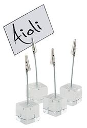 APS - Set porta carte in acrilico, grigio, 9 x 12 x 16 cm