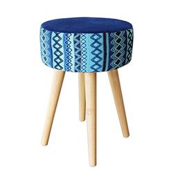 King Home s1706013 Tabouret Fantaisie KD, Bleu, 36 x 36 x 45H