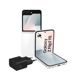 Samsung Galaxy Z Flip7 FE con caricatore 25W EP-T2510NBEGEU, Smartphone AI con 3 anni di Garanzia del produttore, RAM 12GB, 256GB, White