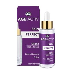 Matt, AGEACTIV Skin Perfect, Siero Viso e Collo, con Bava di Lumaca Pura, Rigenera la Pelle, Rallenta l'Invecchiamento Cutaneo, Uniforma l'Incarnato, Cruelty Free, Senza Profumo, 30 ml