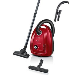 Bosch BGD38RD1H Serie 4 Staubsauger mit Beutel, 600 W, Microfilter, Rot