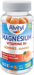 Alvityl Magnésium Gummies Abricot - Vitamine B6 – Sans Sucre - Aide à réduire la fatigue - Favorise l’équilibre nerveux – 15 à 45 jours - Dès 12 ans