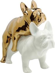 Kare Design Figurine Décorative Love Dogs, Or/Blanc, Porcelaine, Animal Chien, Sculpture, Style Élégante, Deco Intérieur, Décoration Chambre, Salon, Maison, Cadeau, 17x11x20cm (H/L/P)